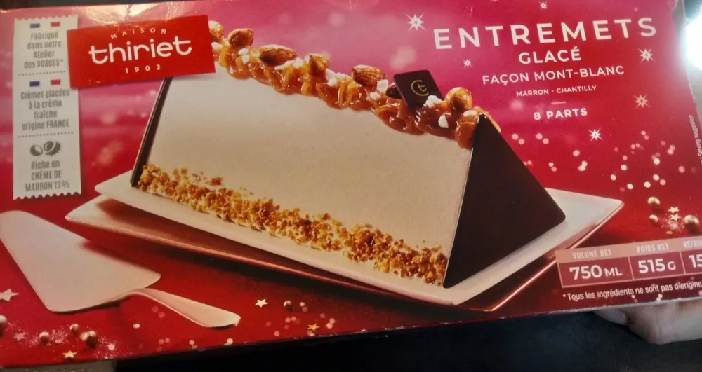 Entremets glacé façon mont blanc