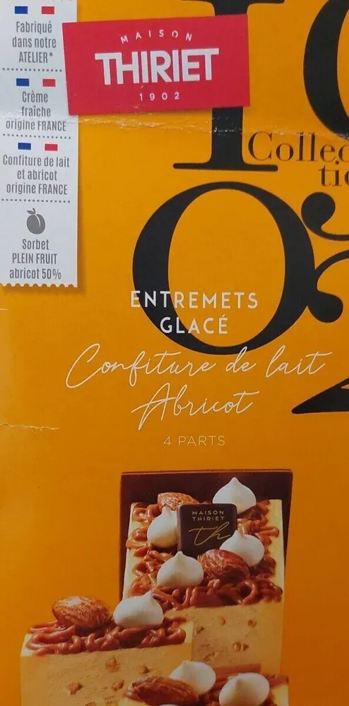 Entremet glacé confiture de lait abricot
