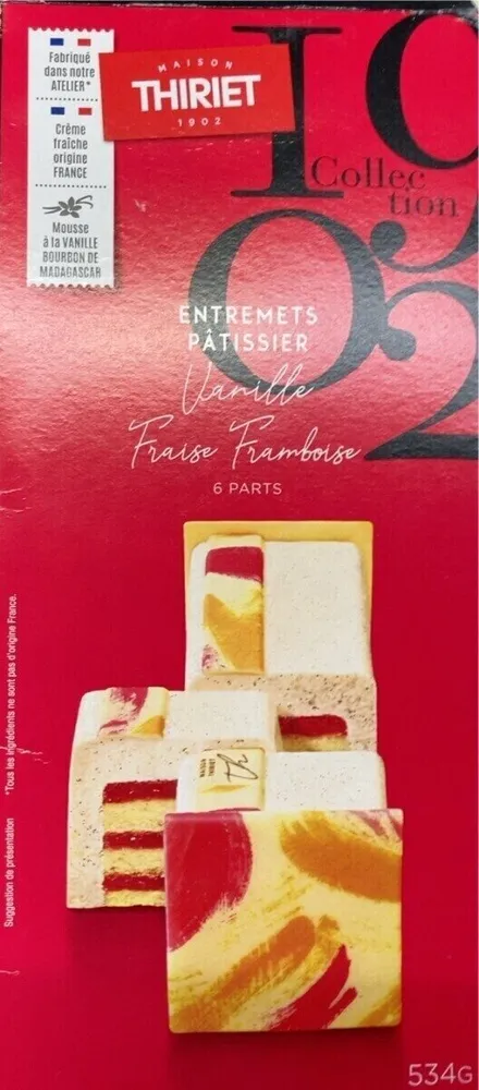 Entremets pâtissier vanille fraise framboise
