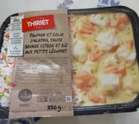 Saumon et colin riz et petits légumes