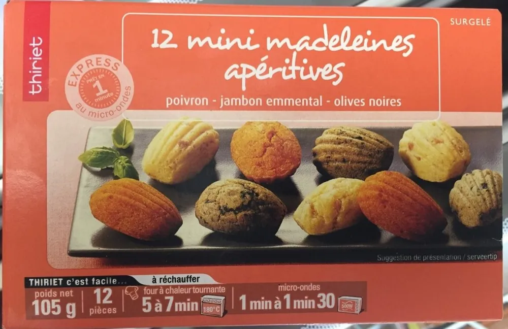 12 mini madeleines apéritives