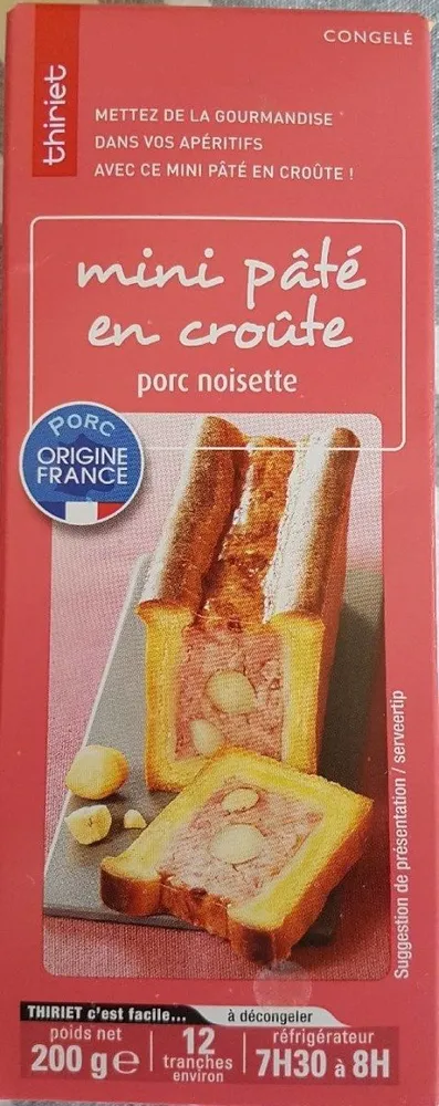 Mini pâté en croûte porc noisette