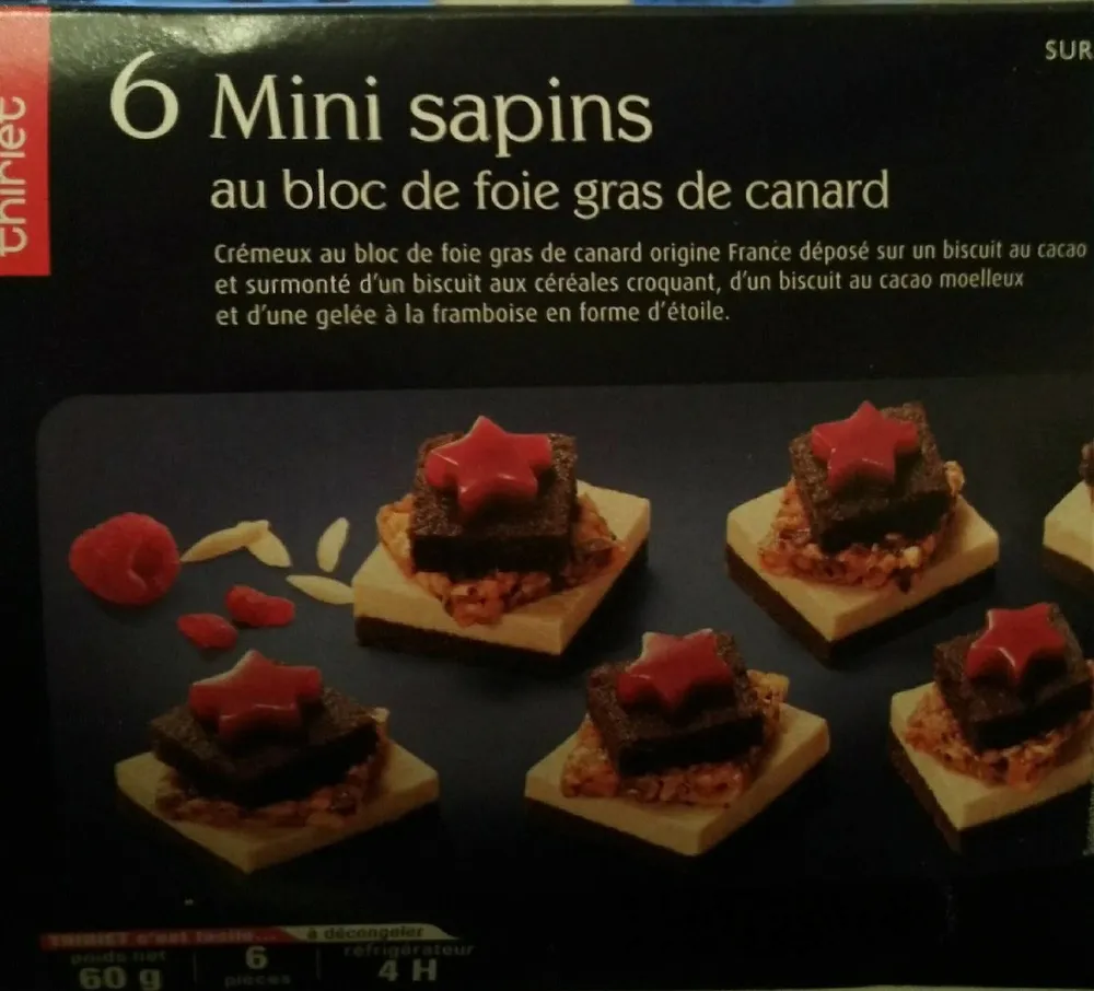 6 minis sapins au bloc de foie gras de canard
