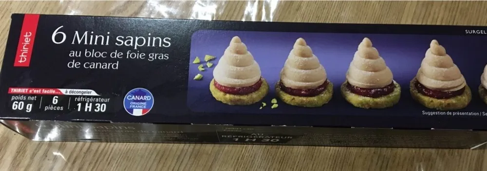 6 mini sapins au bloc de foie gras de canard