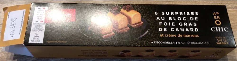 Surprises au bloc de foie gras de canard et creme de marton