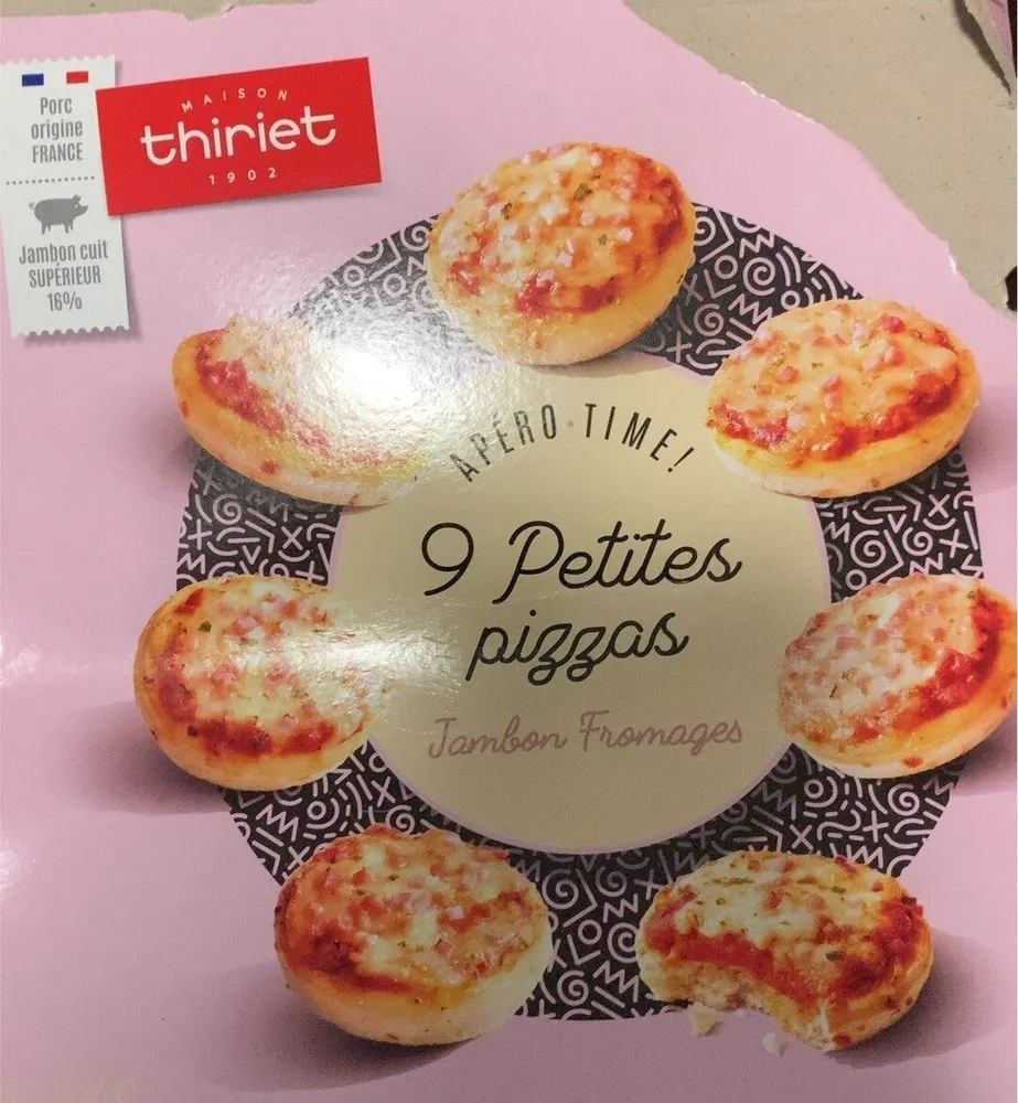 9 petites pizzas jambon fromages