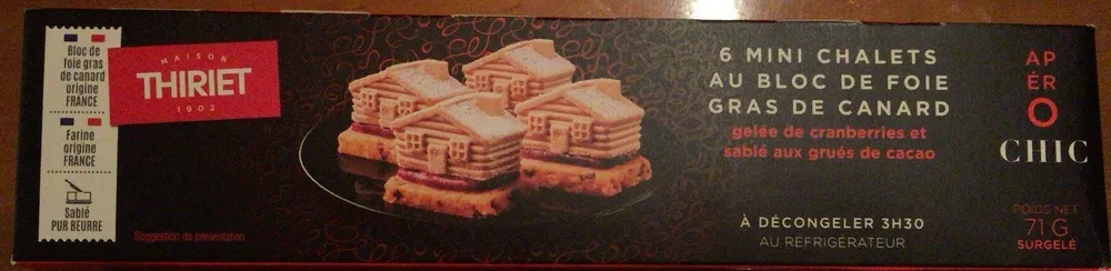 6 mini chalets au bloc de foie gras de canard