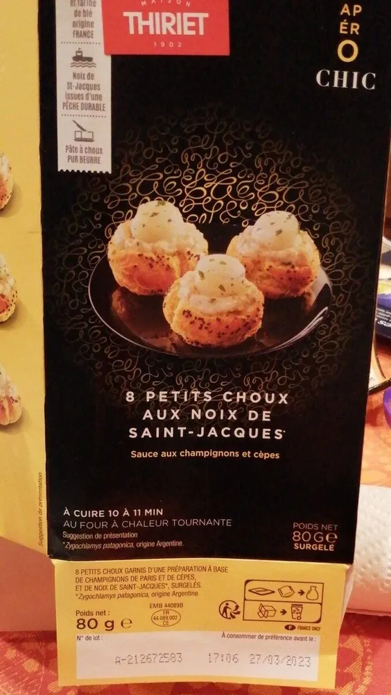 Petits choux noix de St Jacques