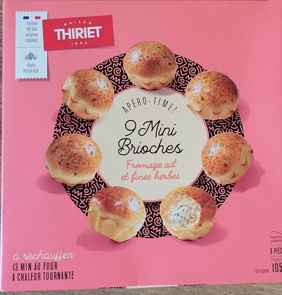 9 mini brioches fromage ail et fines herbes