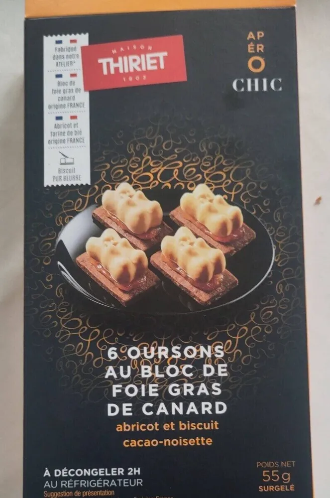 6 oursons au bloc de foie gras de canard