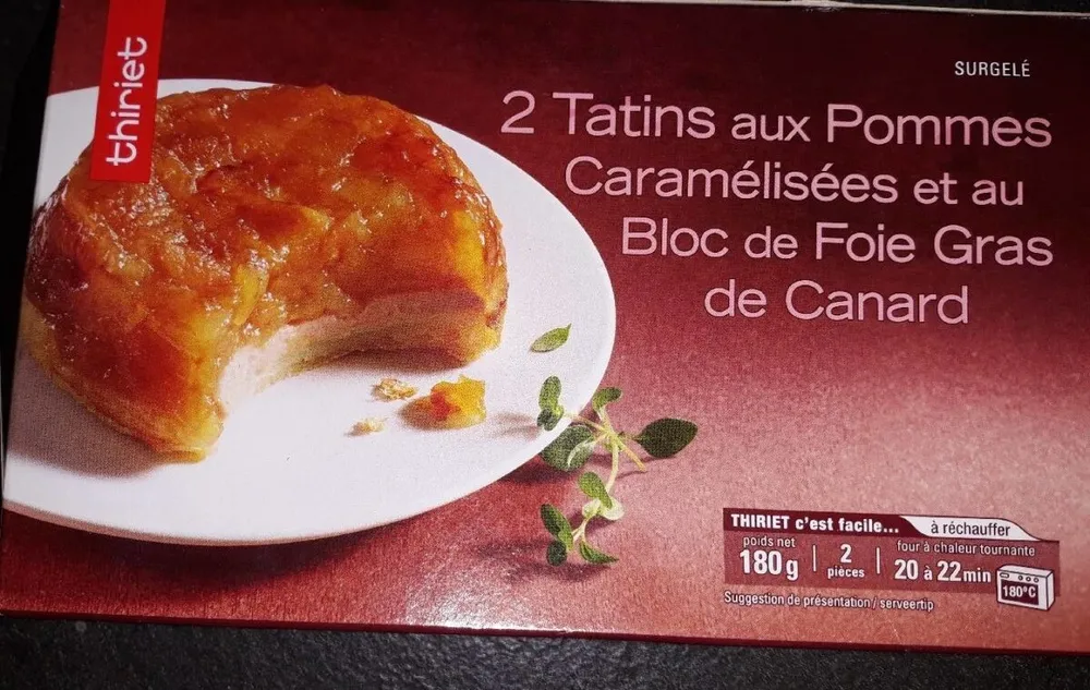 2 tatins aux pommes et foie gras