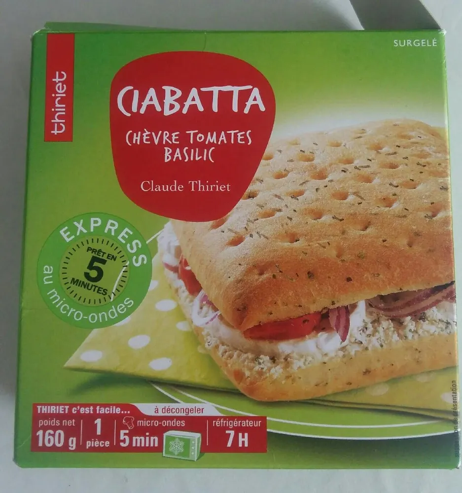 Ciabatta - chèvre tomates basilic