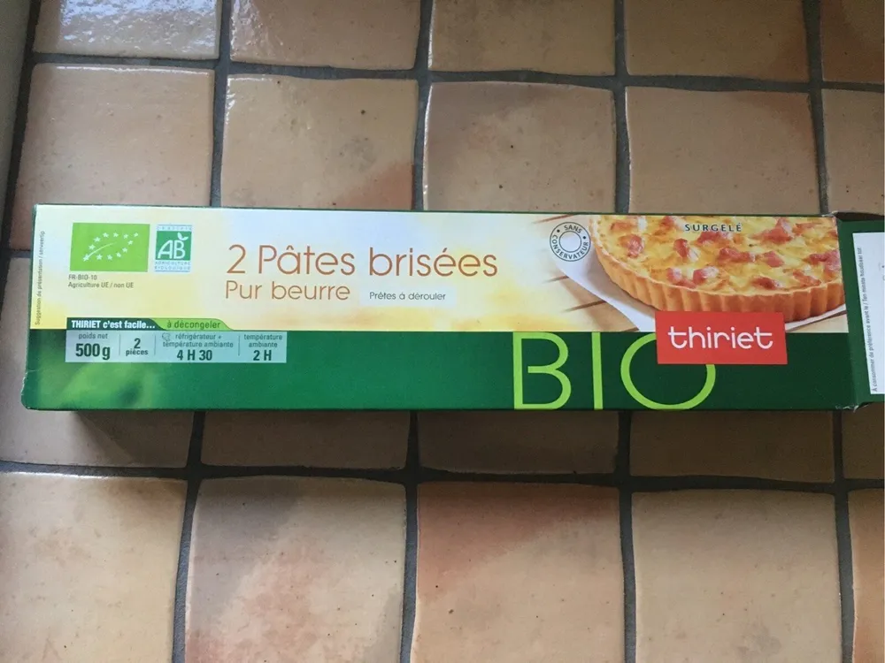 Pate brisée surgelée
