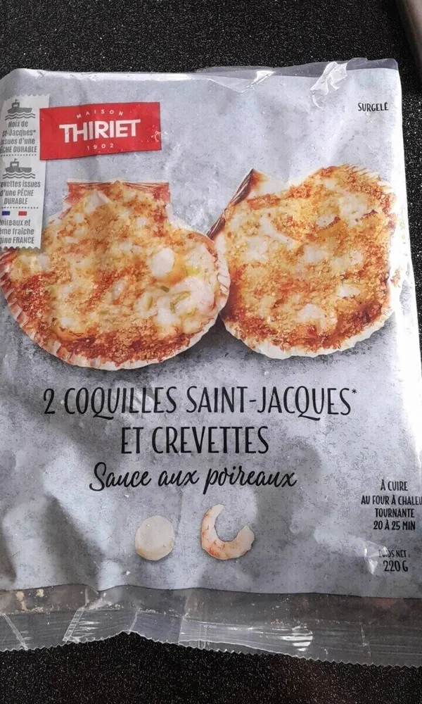 Coquilles st Jacques et crevettes