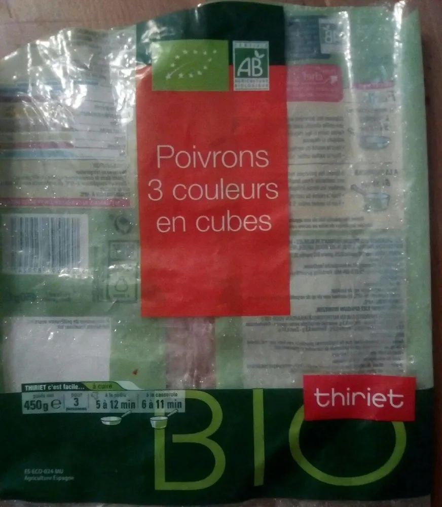 Poivrons 3 couleurs en cubes