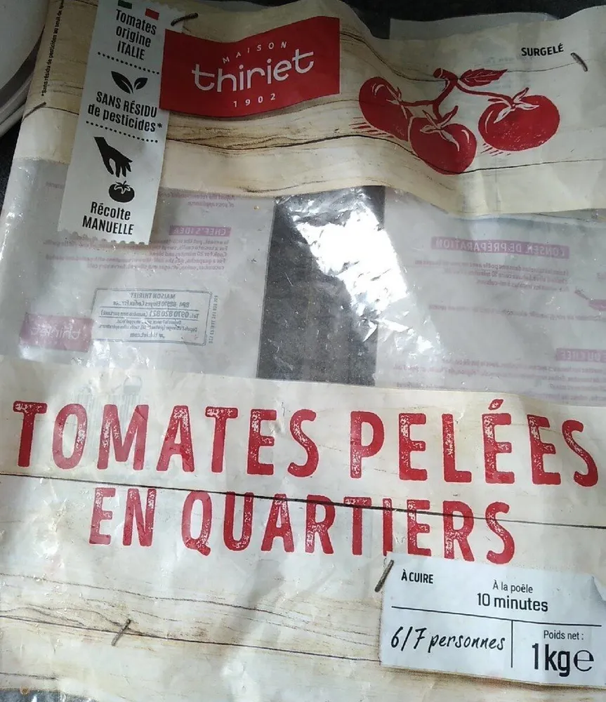 TOMATES PELÉES EN QUARTIERS