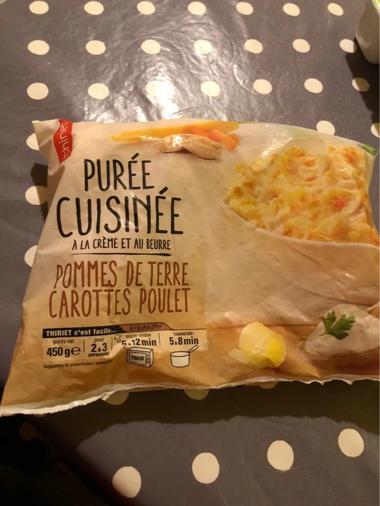 Purée cuisinée pomme de terre carottes poulet