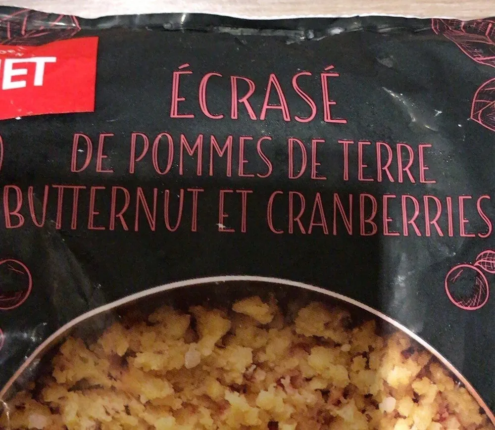 Ecrasé de pommes de terre butternut et cranberries