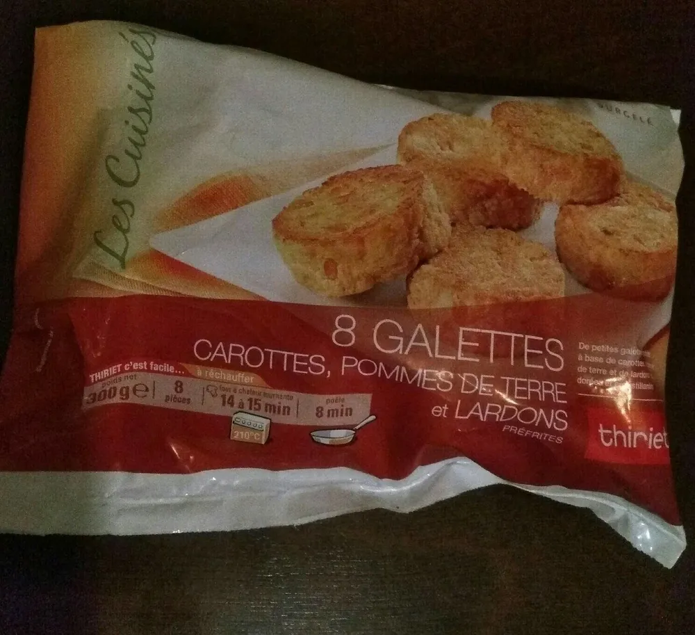 8 Galettes carottes,pommes de terre et lardons