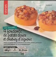 4 fondants de patate douce et chutney d oignons