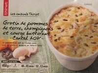 Gratin de pommes de terres, champignons et courges butternut