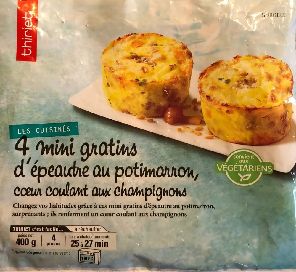 4 mini gratins d'épeautre au potimarron