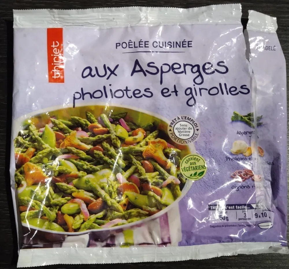 Poêlée cuisinée aux asperges pholiotes et girolles
