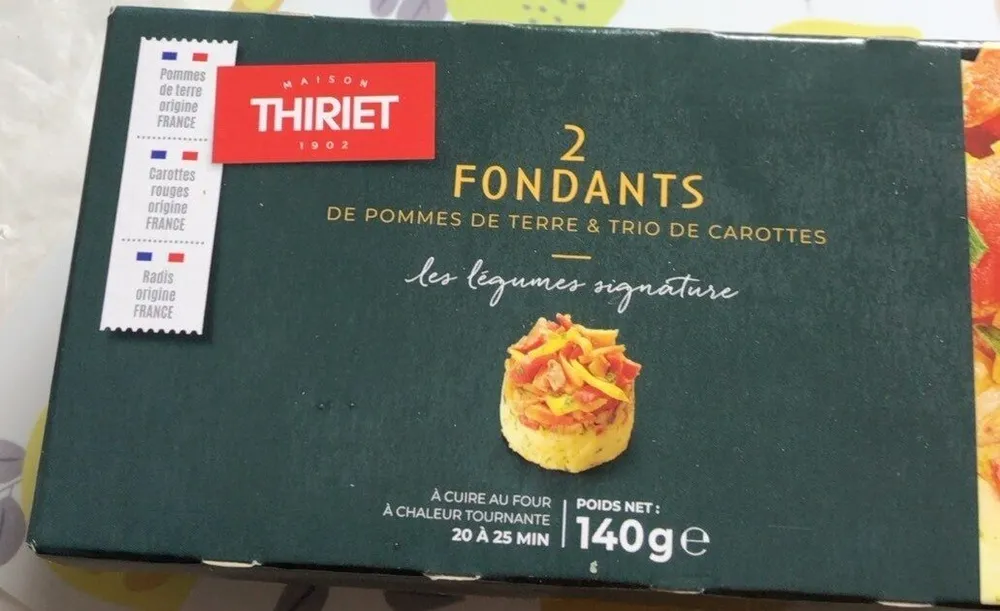 Fondants de pomme de terre et trio de carottes
