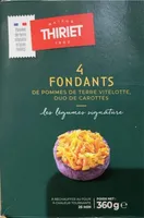Fondant de pommes de terre vitelotte, duo de carottes