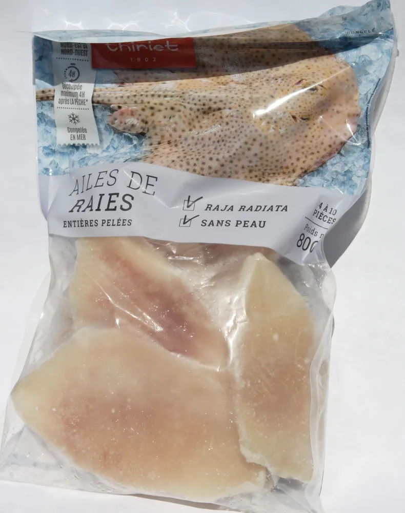 Ailes de raies entières pelées