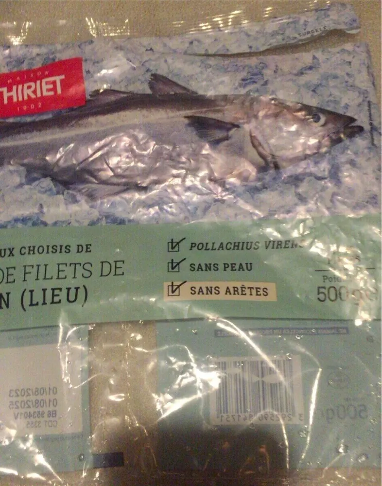 Cœurs de filets de colin (lieu)