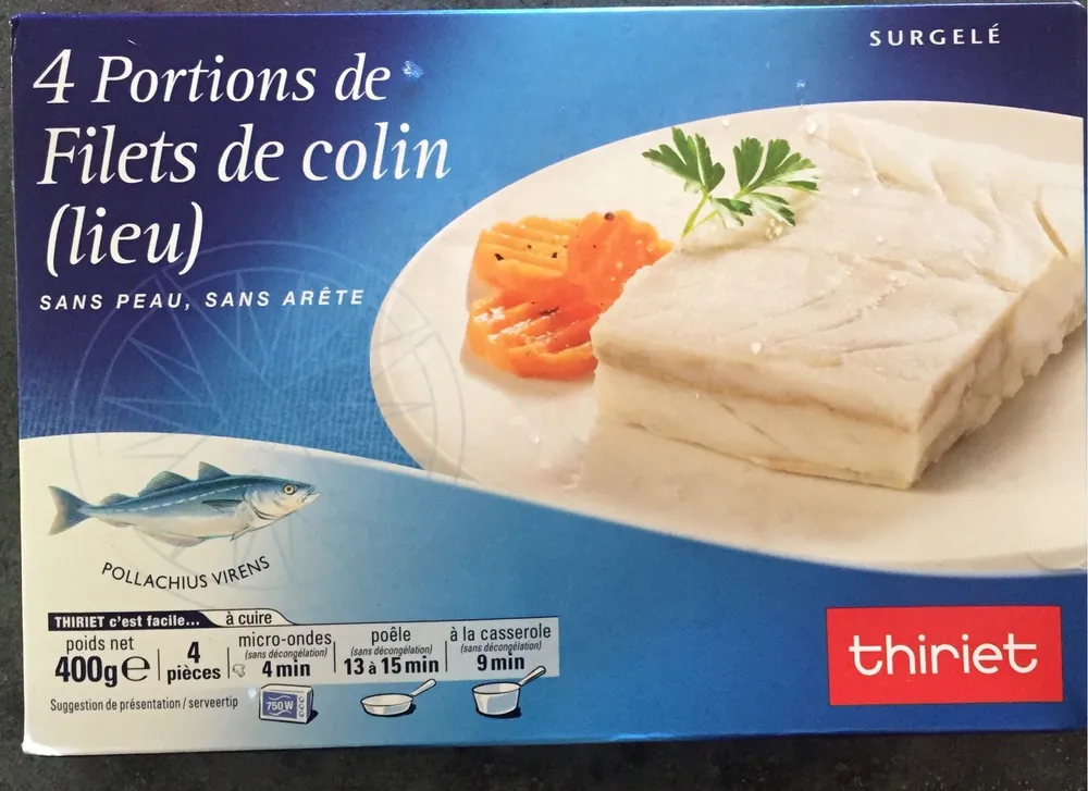 Portions de filets de colin (lieu)