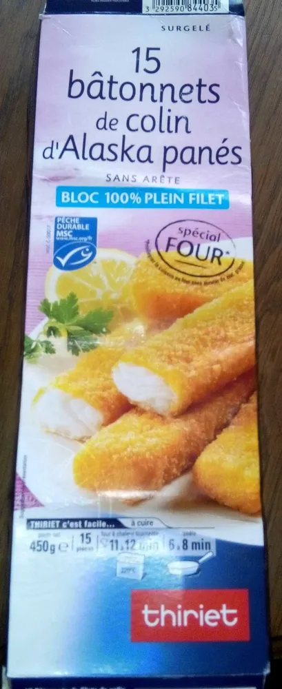 Bâtonnets de colin d'Alaska panés