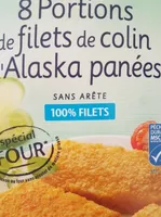 8 portions de filets de colin d'alaska panees