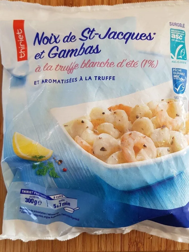 Noix de st Jacques et gambas