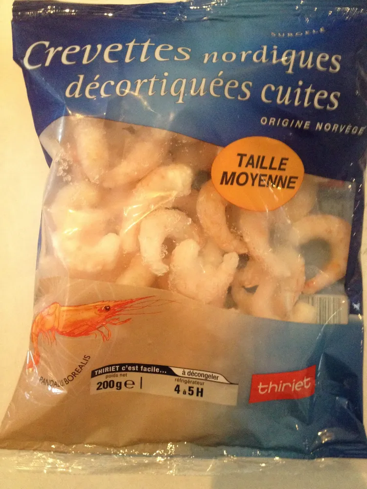 Crevettes nordiques décortiquées cuites