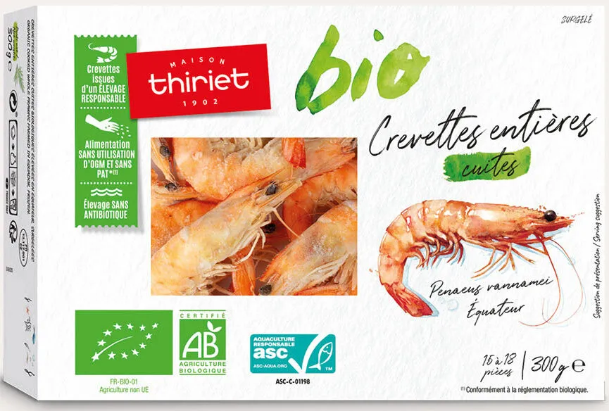 Crevettes entieres cuites