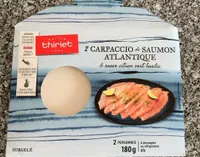 2 Carpaccio de saumon atlantique & sauce citron vert basilic