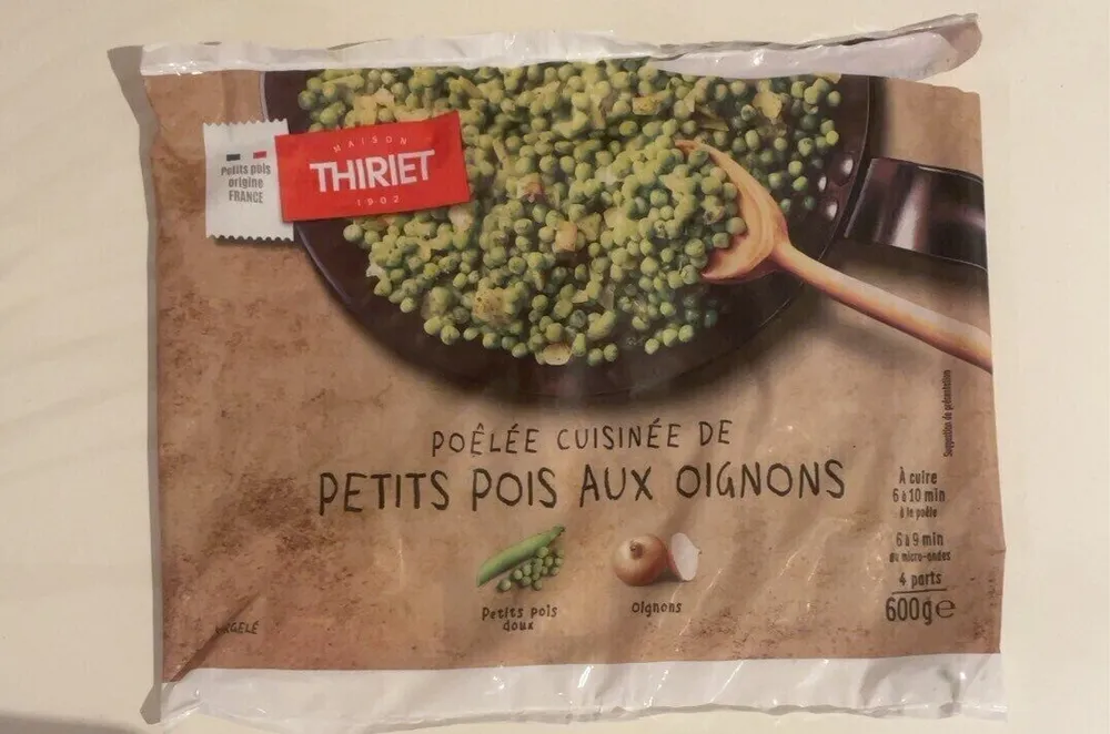Poêlée cuisinée de petits pois oignons