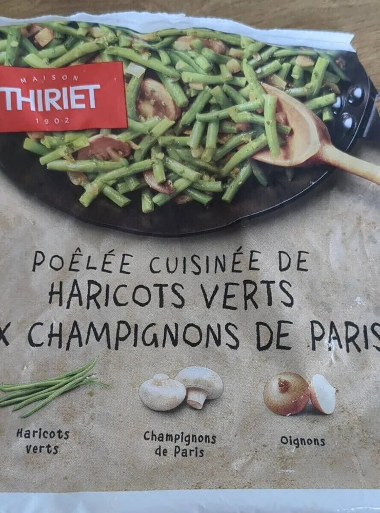 Poêlée cuisinée haricots verts aux champignons de Paris