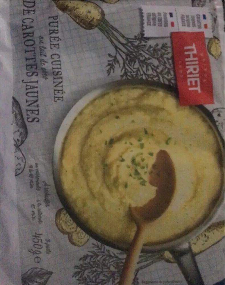 Puree cuisinee lait de coco de carittes jauned