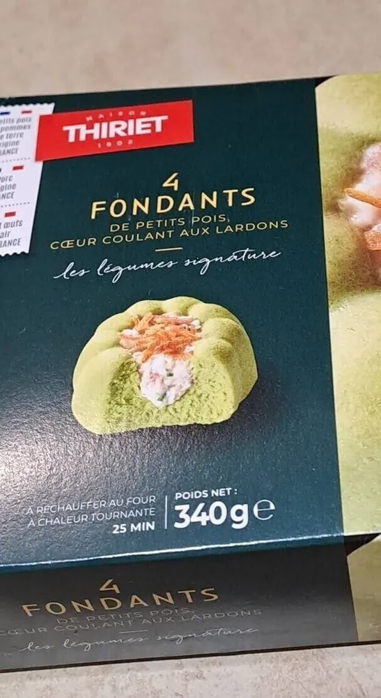 4fondants de petits pois cœur coulant aux lardons