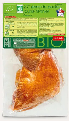 Cuisses de poulet jaune fermier biologique