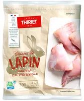 Cuisses de lapin coupées en morceaux