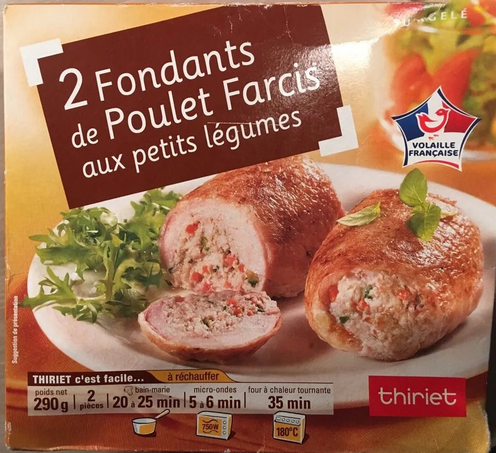 Fondant de poulet farcis aux petits légumes