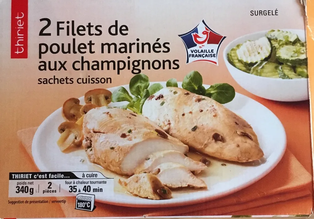 Filets de poulet marinés aux champignons