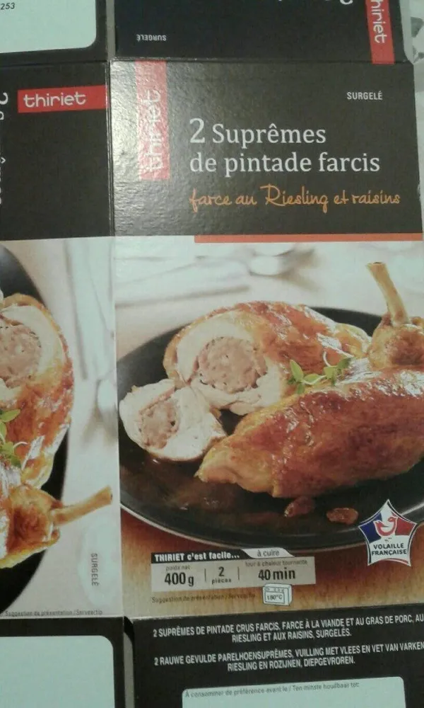 2 Suprêmes de pintade farcis