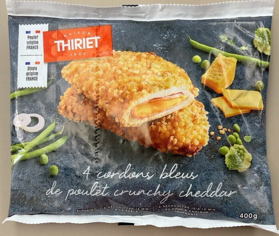 Cordons bleus de poulet crunchy cheddar
