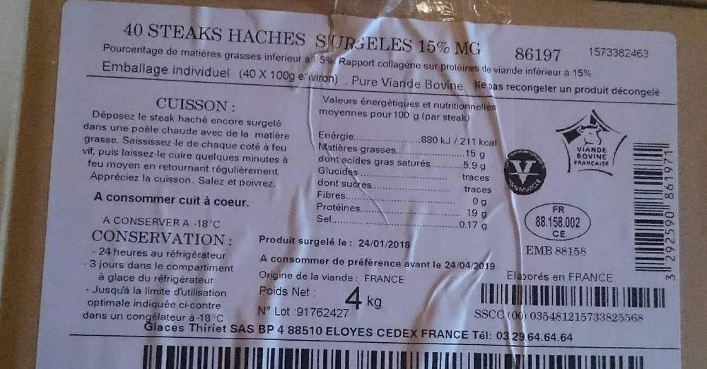 Steaks haches surgeles 40