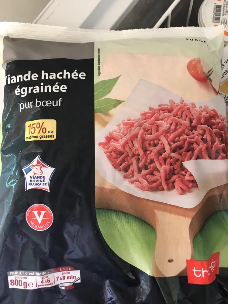 Viande hachée égrainée pur boeuf 15% mg